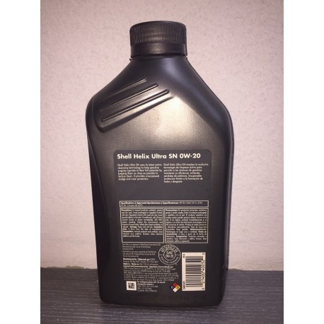 SHELL HELIX ULTRA 0W20 SINTÉTICO - 1 LITRO
