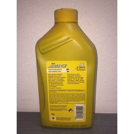 SHELL ADVANCE AX5 4T 20W50 - 1 LITRO