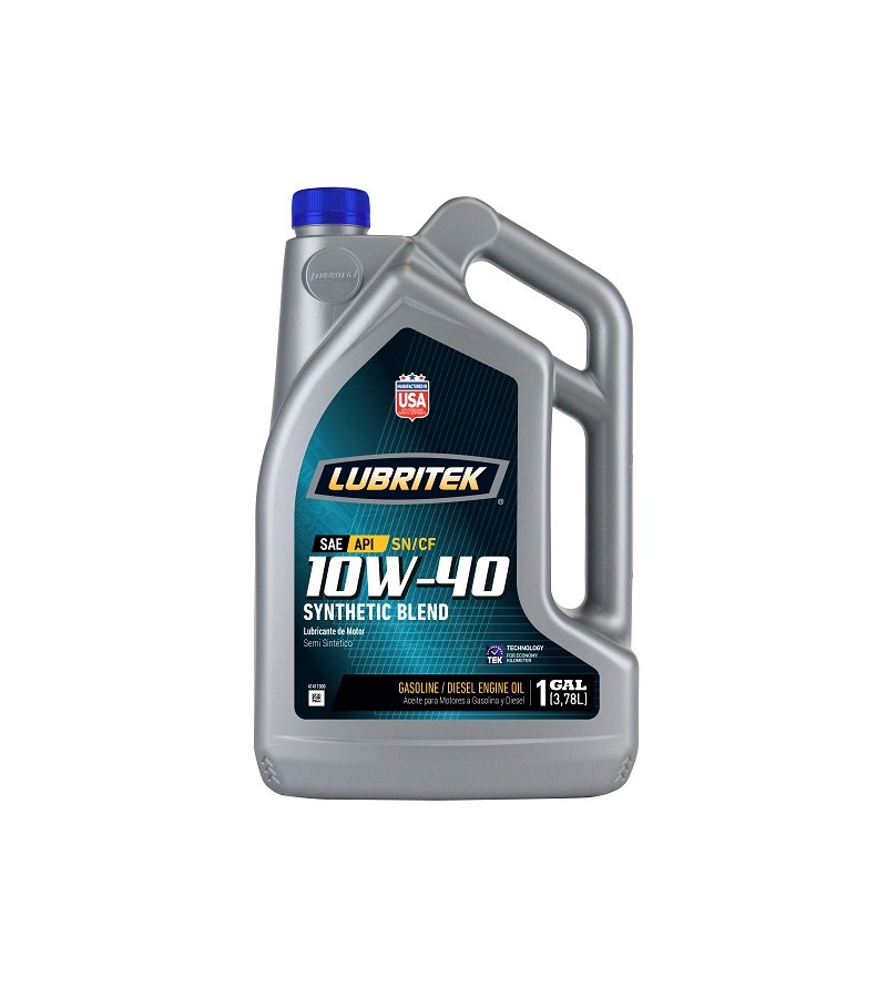 LUBRITEK 10W40 SN  SEMI SINTÉTICO - 3,78 LITROS