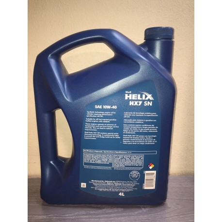 SHELL HELIX HX7 10W40 SN SEMI SINTETICO - 4 LITROS